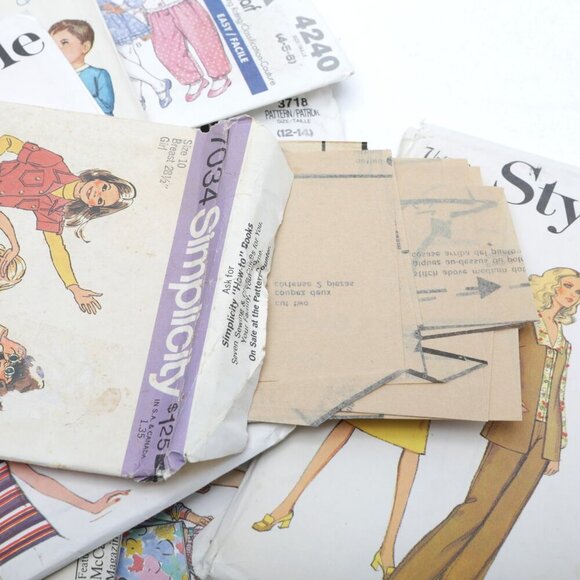 Vintage Sewing Patterns McCalls Simplicity Butterick Kids Woman Jumpsuit Skirts - Picture 8 of 9